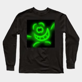 Creature funny movie neon green big green smile Long Sleeve T-Shirt